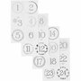 Kerstkalender cijfer stickers - zilver - wit - d: 40 mm - 9x14 cm - 4 vel