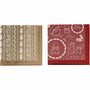 Deco folie en transfervel, goud, rood, Traditionele kerst, 15x15 cm, 2x2 vel/ 1 doos