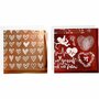 Deco folie en transfervel, rood, harten en love, 15x15 cm, 2x2 vel/ 1 doos