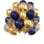 Ballonnen Set - Helium Ballonnen - Donkerblauw Goud Transparant - Feest - Bruiloft - Versiering - 25,4cm - 30 stuks