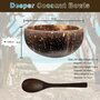 Kokoskom - Handgemaakt - Natuurlijke Kokosnootschaaltje - Duurzaam - Kokos Schaaltje - Tropisch Decoratief - Ontbijtkom - H: 6-7cm - B: 10-12 cm - 250-300ml - 2 stuks