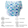 Wasbare Luier - Zwemluier - Baby - Nachtluier - 0 tot 2 jaar - 4,5 tot 18 kilo - Blauw Walvis