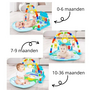 Babygym - Speelkleed Met Boog En Speeltjes - Muziek Keyboard - Lampjes - Speelmat - Baby - Piano Mat Baby - Educatief - 72x47x40cm - Groen