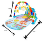 Babygym - Speelkleed Met Boog En Speeltjes - Muziek Keyboard - Lampjes - Speelmat - Baby - Piano Mat Baby - Educatief - 72x47x40cm - Blauw