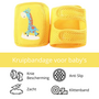 Kruipbandage Baby - Kniebescherming Baby - Kniebandage - Zachte Kniebeschermers - Anti Slip - Verstelbaar - Klittenbandsluiting - Geel Met Giraffe - 1 Paar