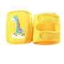 Kruipbandage Baby - Kniebescherming Baby - Kniebandage - Zachte Kniebeschermers - Anti Slip - Verstelbaar - Klittenbandsluiting - Geel Met Giraffe - 1 Paar