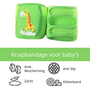 Kruipbandage Baby - Kniebescherming Baby - Kniebandage - Zachte Kniebeschermers - Anti Slip - Verstelbaar - Klittenbandsluiting - Groen Met Giraffe - 1 Paar