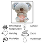 Hartslag Knuffel - Koala Knuffel - Rustgevende Knuffelkoala - White Noise - Pluche - Muziekknuffel - Witte Ruis En Rood Licht - Huilsensor - Heartbeat Geluiden - Baarmoeder Geluiden - Lichtgrijze Koala