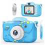 Kindercamera - Camera Voor Kinderen - Kinder Fotocamera - Speelgoedcamera - Eenvoudig - Veilig - Kindvriendelijk - 1080P HD - Foto Video Spelletje - Blauwe Dino