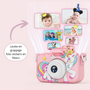 Kindercamera - Camera Voor Kinderen - Kinder Fotocamera - Speelgoedcamera - Eenvoudig - Veilig - Kindvriendelijk - 1080P HD - Foto Video Spelletje - Roze Unicorn