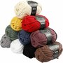 Textielgaren, L: 45 m, diverse kleuren, 10x100gr