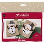 Mini Hobbyset Decoratie, Kerstkaarten met sneeuwpoppen, zwart, bruin, mid oranje, wit, 1 doos