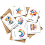 Verjaardagskaart – Verjaardags Kaartjes – Regenboog Kaartjes – Aquarel Verjaardagskaart – Happy Birthday - Kaarten Met Enveloppen – Felicitatiekaarten – Wenskaarten Verjaardag - Rainbow - 9,5x12,5cm - 6 Designs - 12 Setjes