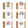 Verjaardagskaart – Verjaardags Kaartjes – Regenboog Kaartjes – Aquarel Verjaardagskaart – Happy Birthday - Kaarten Met Enveloppen – Felicitatiekaarten – Wenskaarten Verjaardag - Rainbow - 9,5x12,5cm - 6 Designs - 12 Setjes